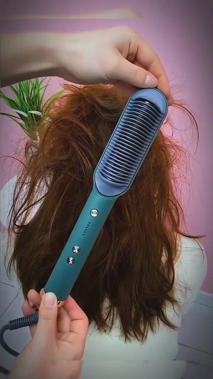 Electric hair straightener comb